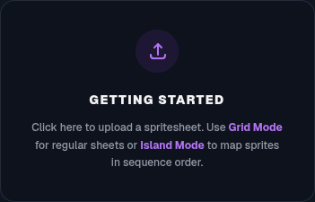 Tester Sequence Builder – 'Getting Started' upload panel showing Grid Mode and Island Mode links
